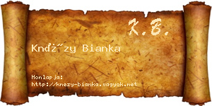 Knézy Bianka névjegykártya